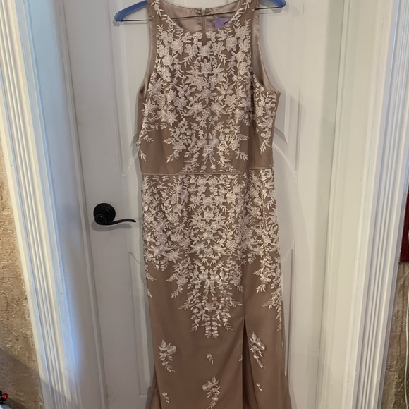 JS Collections Floral Embroidered Evening Dress - Picture 3 of 7